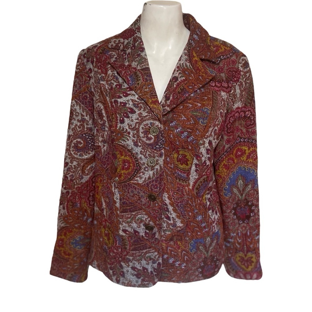 Coldwater Creek Multicolor Paisley Blazer Size S